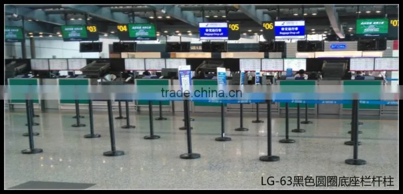 Black Stainless Steels Queue stanchions-Retractable Tensa Barriers- QueueWay Post