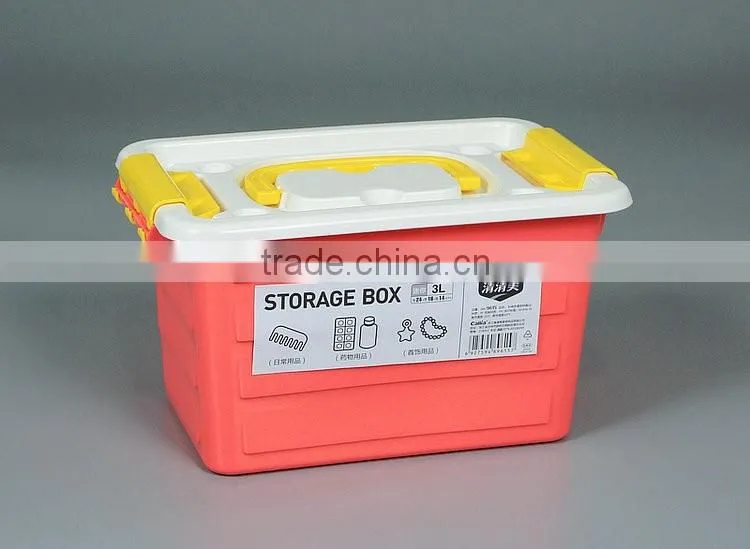 Multi Function Colored Plastic Storage Box with Handle