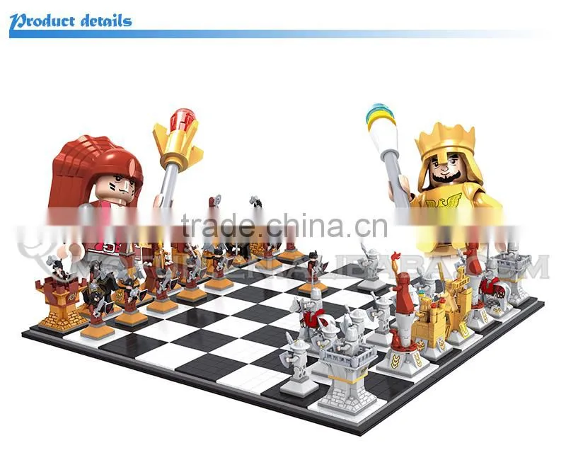 Mini Qute DIY intellect international chess draughts action figure plastic model building block brick educational toy NO.27115