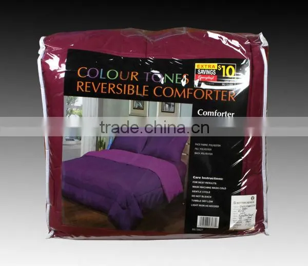 SOLID MICROFIBRE REVERSIBEL COMFORTER