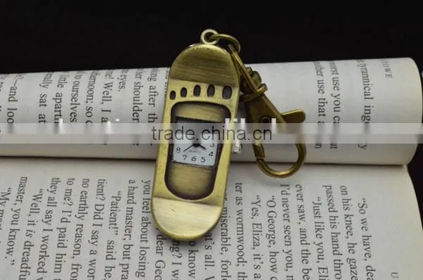 Women's pocket watch retro bronzed footprint shape quarts watches women watches