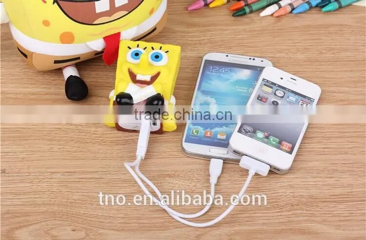 wholesale cartoon SpongeBob mobile power bank 2600mah