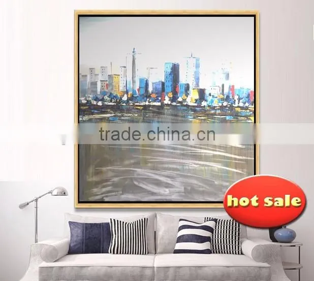 wholesale canvas handmade artworks City landscape oil painting YB-133