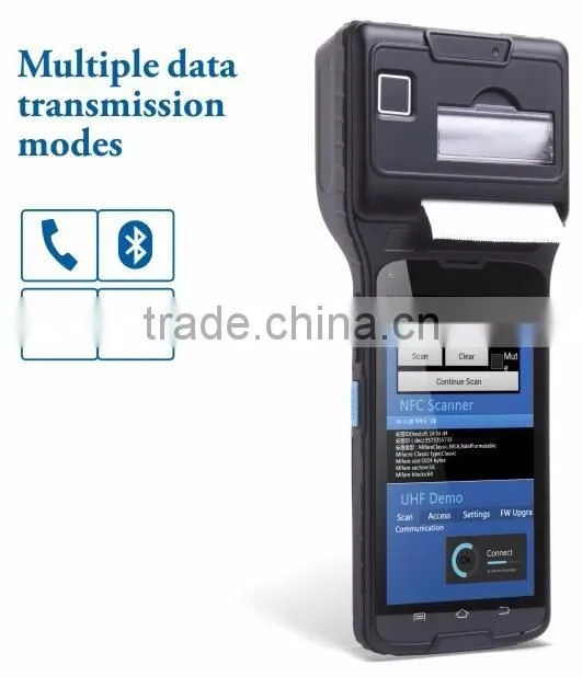 2D barcode scanner thermal printer with UHF RFID reader module