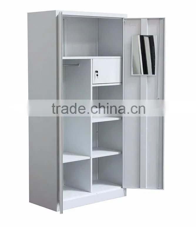 WLS Indian alimirah style metal double door wardrobe design