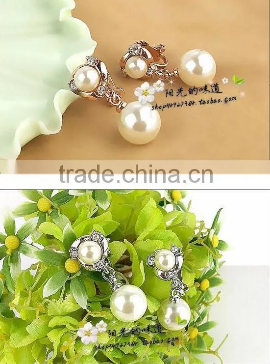 Crystal Rhinestone Pearl Dangle Earrings Pearl Bridal Earrings Elegant Pearl Bridal Earrings