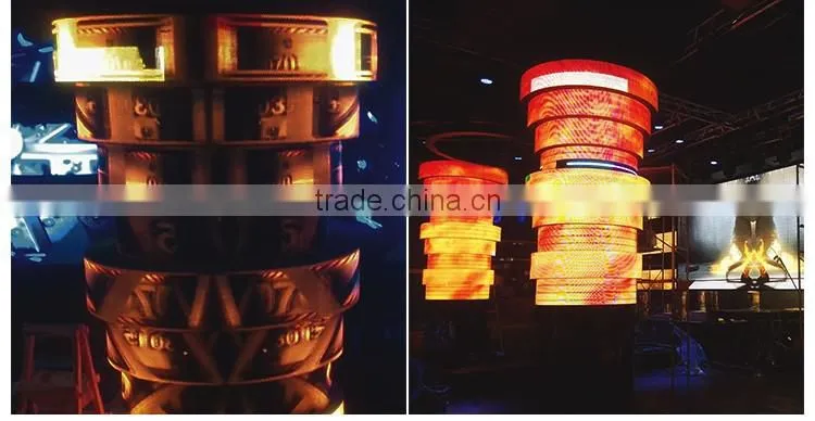 small multiple size special shape flexible full color indoor led column display