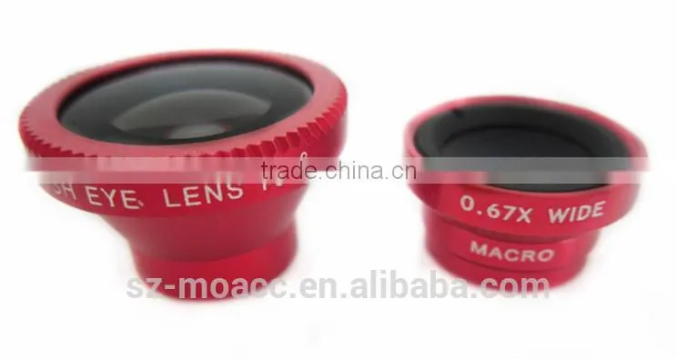 hot selling magnetic 3 in 1 lens kit 0.67x wide angle macro fisheye lens for iphone & samsung all external mobile phone camera