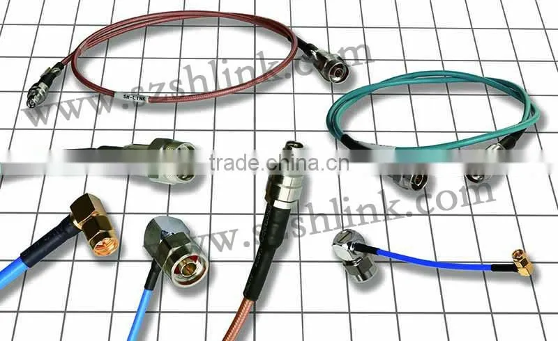 High frequency cable assembly, RF coaxial cable connector with male SMA to female UHF connector