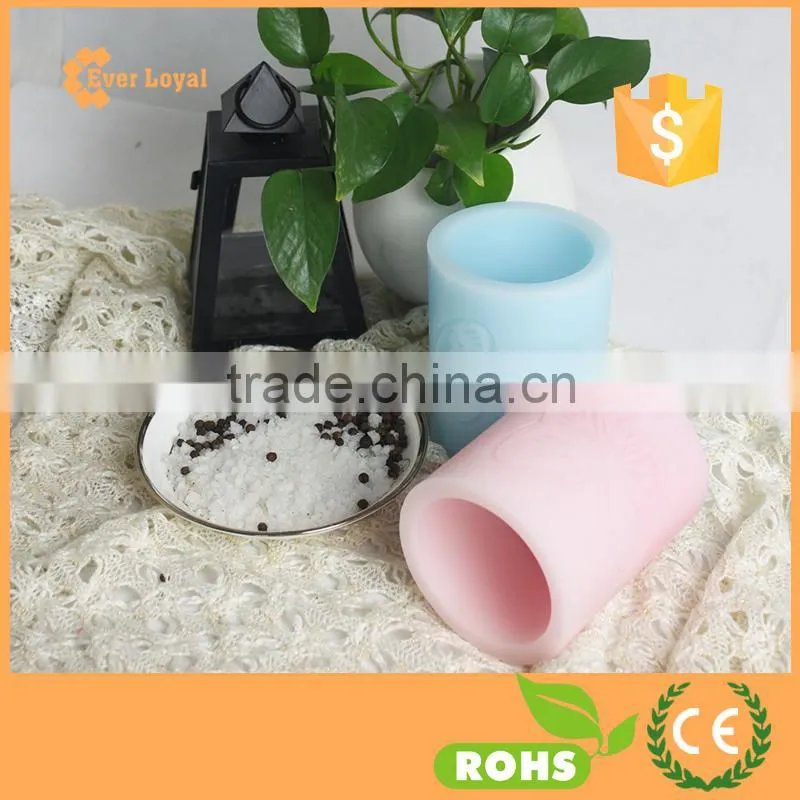 LED Embossed Flameless Candles Pastel Color Mini Candle Light