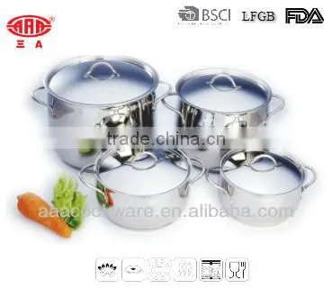 Certified by LFGB, FDA Stainless Steel Cookware with Induction Bottom