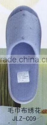 cheap terry cloth disposable open toe indoor slipper