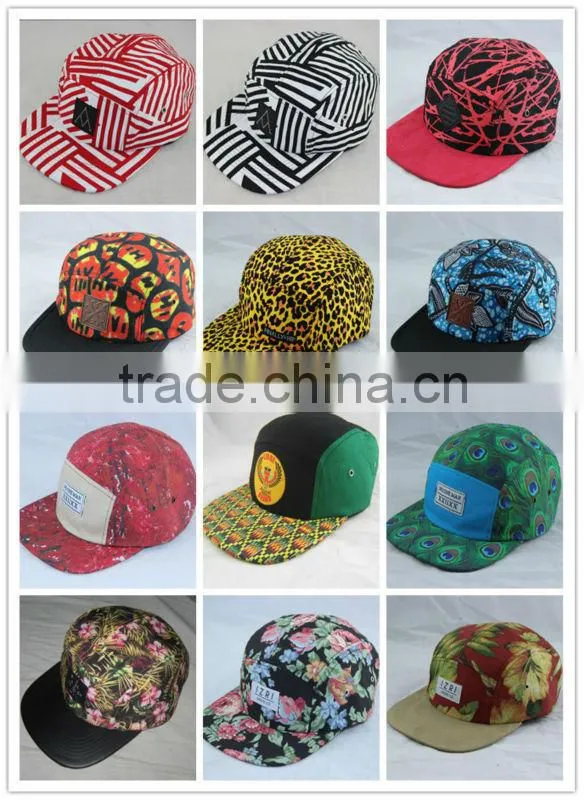 reflective materials custom baby 5 panel cap /custom logo leather patch cap/snapback cap /flat brim cap /leather strap cap
