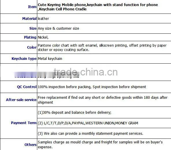 Cute Keyring Mobile phone,keychain with stand function for phone ,Keychain Cell Phone Cradle