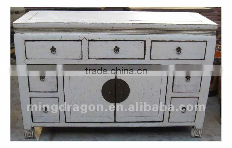 Chinese antique furniture pine wood shanxi seven drawer two door Cabinet