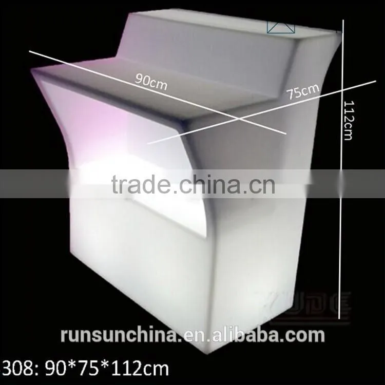 308# hot sale LED Bar Furniture illuminated LED middle straight bar counter design
