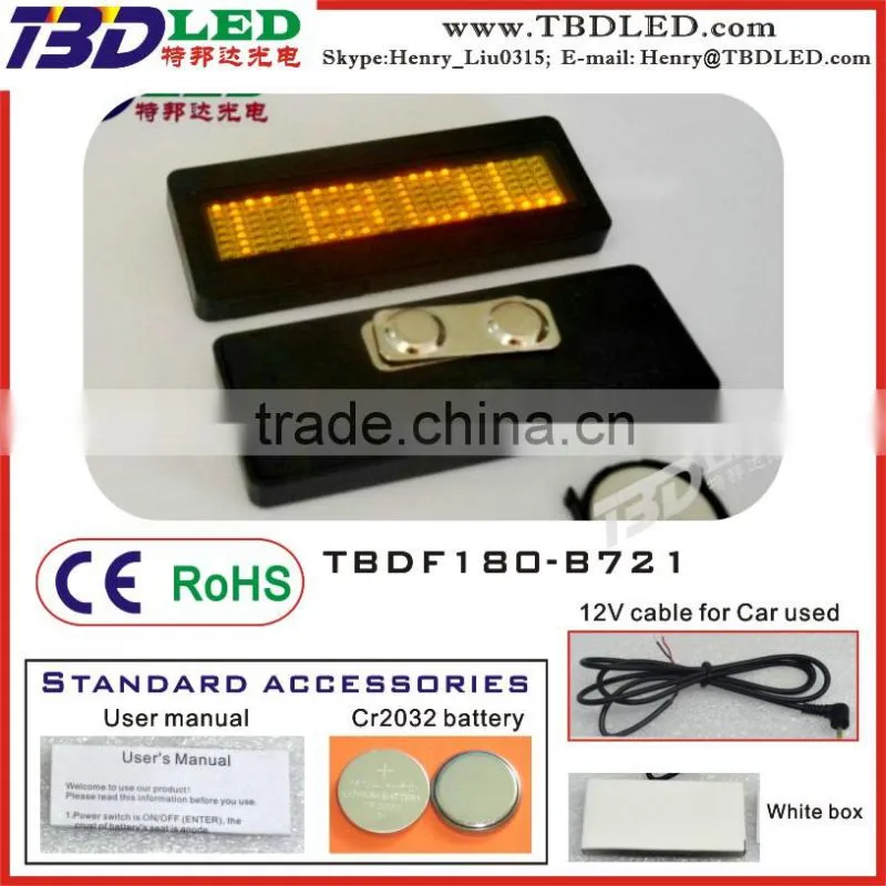 mini led message board/mini led name card screen/LED Rechargeable display/fashion mini led nameplate