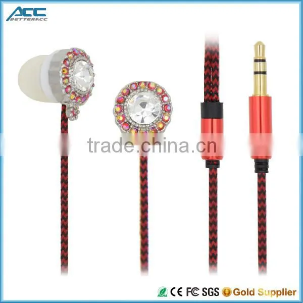 Best stylish Novelty Earbuds Diamond Bling Earphone For Upscale Market