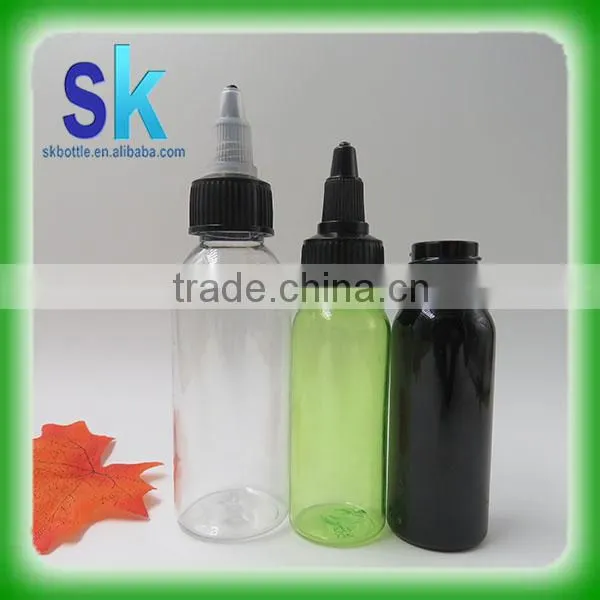 Best selling 2oz clear pet plastic bottles with twist cap