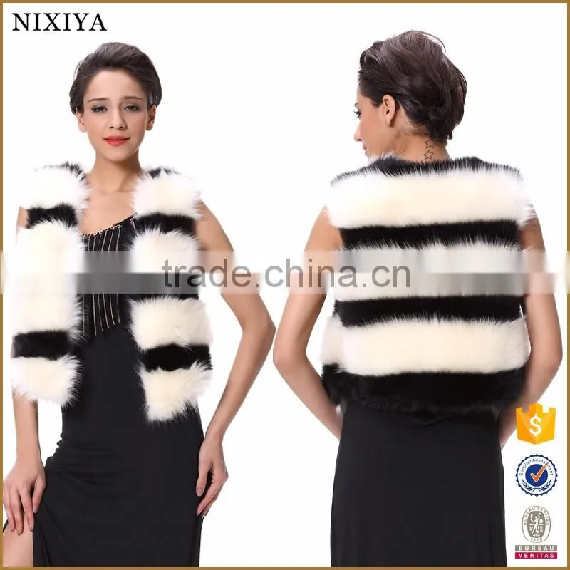 Fashion Ladies Sleeveless Tops Beautiful Strip Outwear Vest
