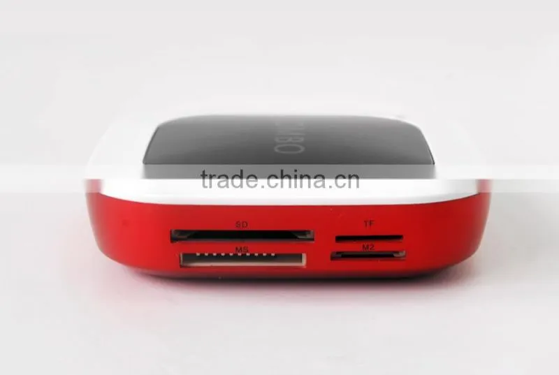 2 in 1 Newest Combo Card Reader with Usb Hub with Laser Logo Shinning Logo