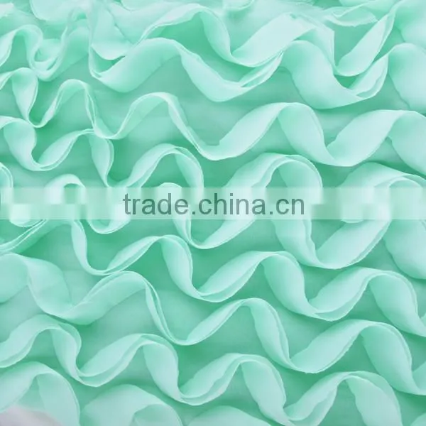 elegant shape ripple chiffon lace embroidery for girl dress