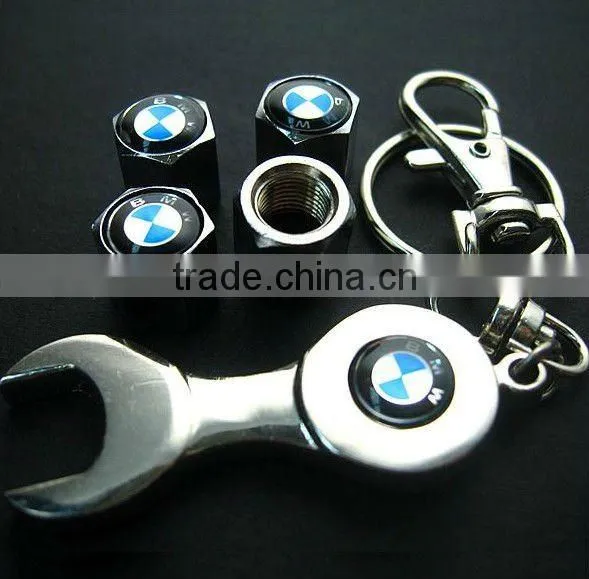 Anti-theft tire valve caps with car logo