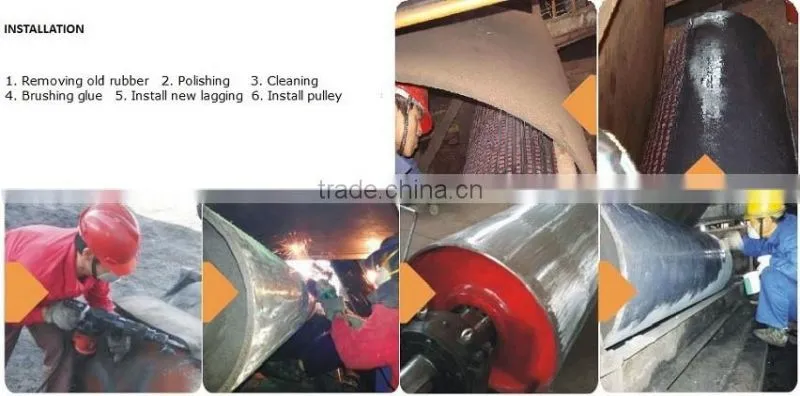 95 alumina ceramic tiles lined snub pulley lagging