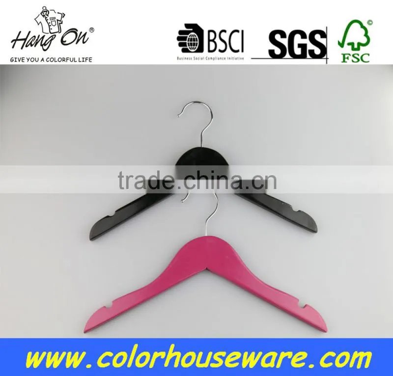 Broad shoulder wooden coat hanger