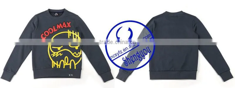 Wholesale custom polyester cotton mens printing pullover sweatshirt