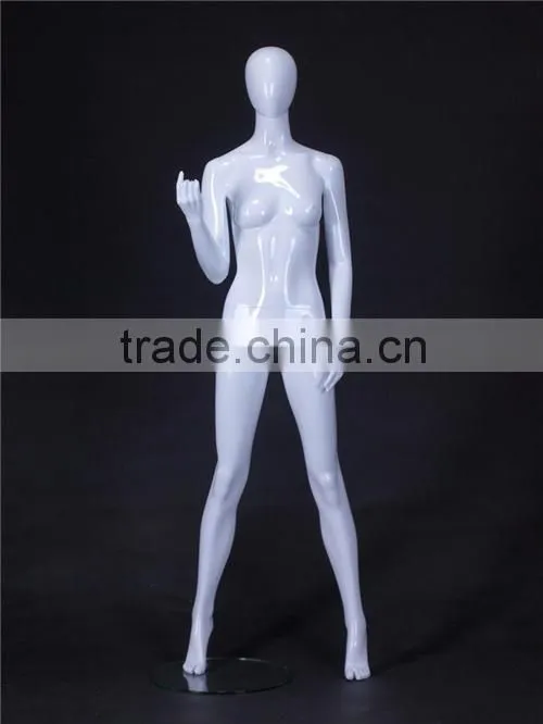 Christmas window display female mannequins with abstract face