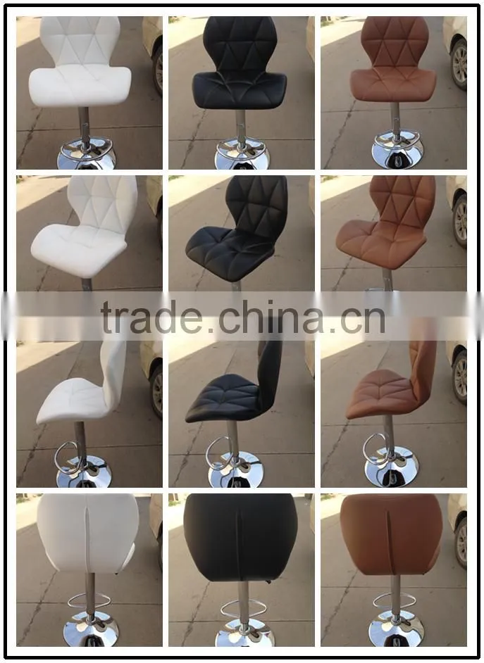 Comfortable bar stool high chair , Adjustable Swivel Modern metal bar stool with cushion