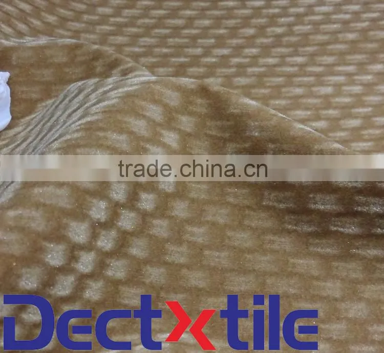 100%Polyester Embossed Flocking Knitted Fabric Roll For Sofa
