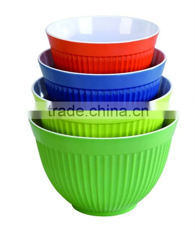 4pc green color melamine mixing bowl