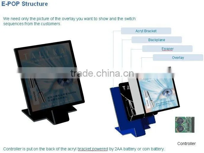 inserting epaper display Menu Board holder promotion advertisement for led wall screen