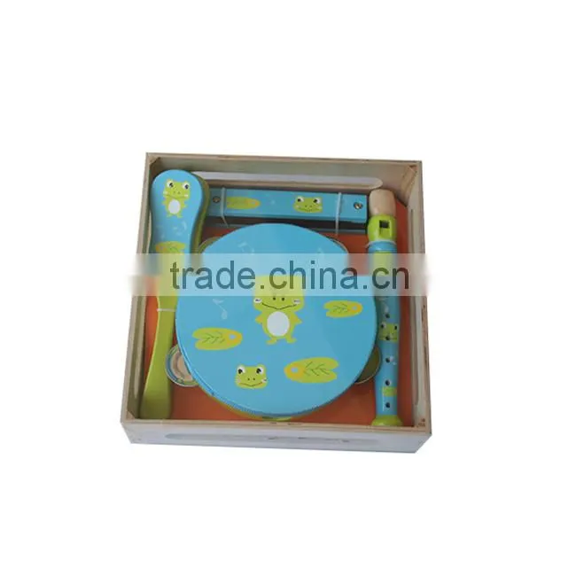 Handmade tambourine,Wood toy music instruments set ,wood mini wholesale tambourine