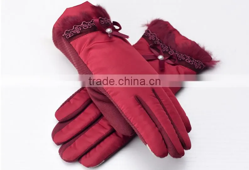 New Arrival Ladies's Ribbon Touch Screen Gloves With Multi Colors