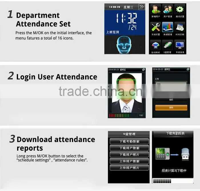 Facial Fingerprint Time Attendance Terminal with Access Control VF360