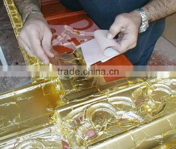 imitation gold leaf in booklet 14x14 bronze leaf 6sheet/booklet under plastic film