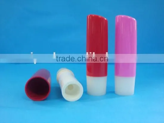 plastic flat oval lipstick tube, clear plastic lip balm tube, plastic cosmetic tube