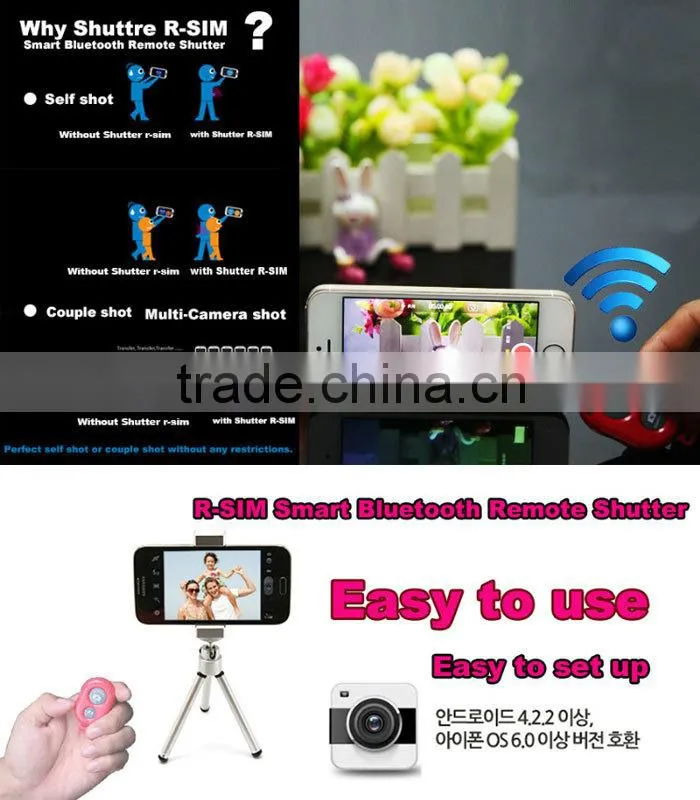 new products selfie bluetooth remote shutter for any mobile phone