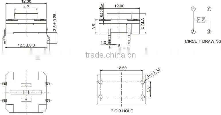 waterproof ip67 tact switch TS-3003