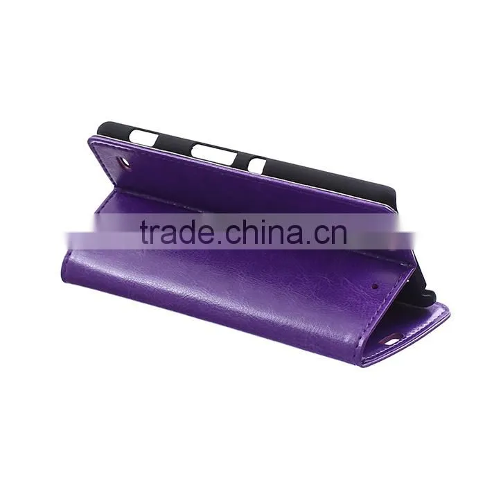 Wholesale Flip Cover Leather Case For Sony C4,For Sony C4 Book Cover Stand Case