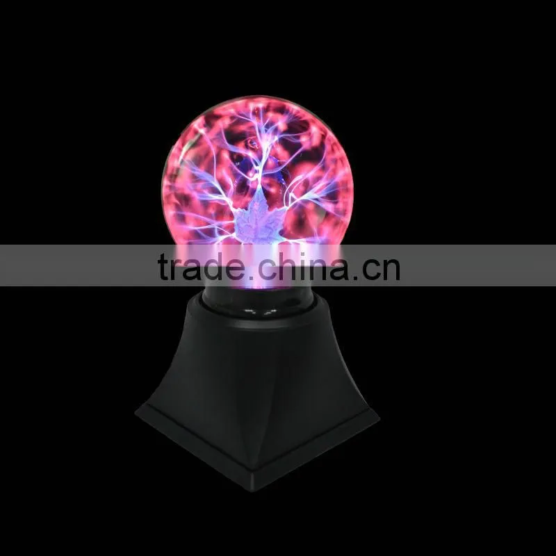 5 inch with butterfly maigc decoration romantic glass touch plasma ball