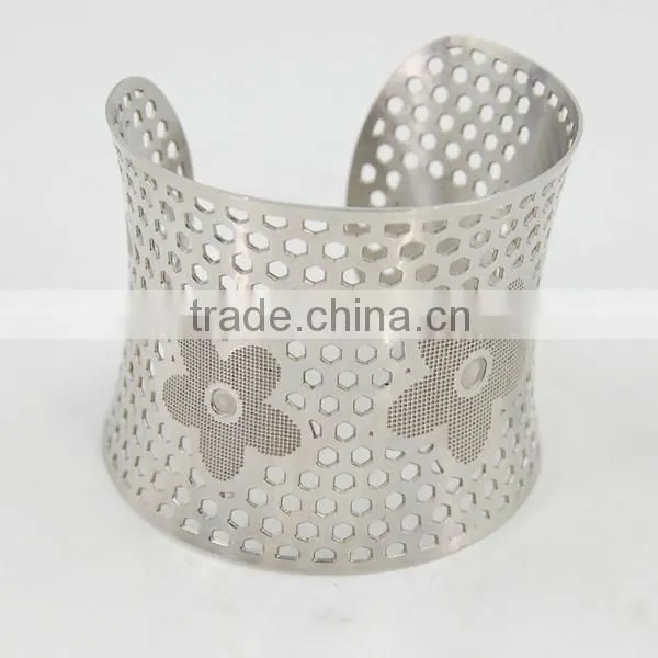 wholesale stailess steel hollow bracelet cuff bangles