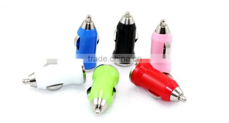 Hot Sale!Cheapest Promotional Traveling colorful bullet mini Car Charger