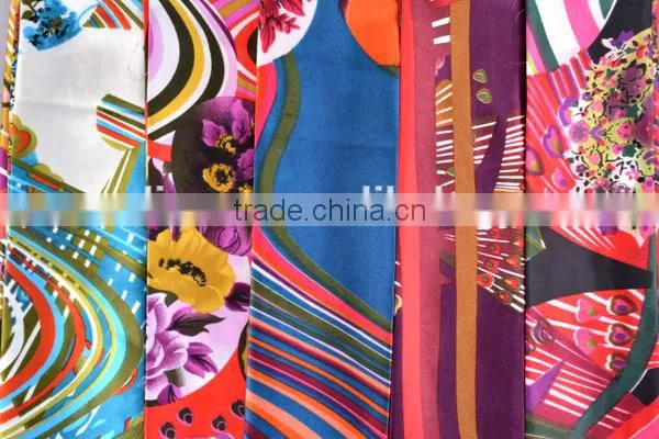 Mulinsen Textile Colorful Woven Polyester Printed Floral Design Satin Fabrics