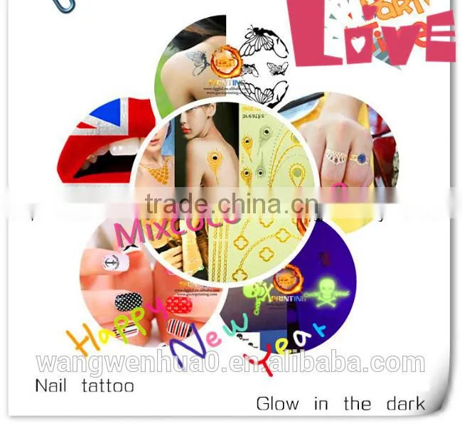 2016 High Quality Metal Fashion Wholesale Price waterproof temporary Gold And Sliver Stickers Tattoos
