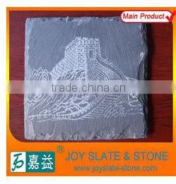 Natural Stone Black Square Coasters slate table mats table runners