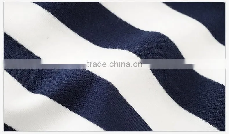 wholesale clothing high quality 100%cotton o neck stripes tshirts bulk with Chian clothes factory